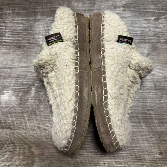 LL Bean Fluffy Slippers Size 8 - Picture 6 of 9